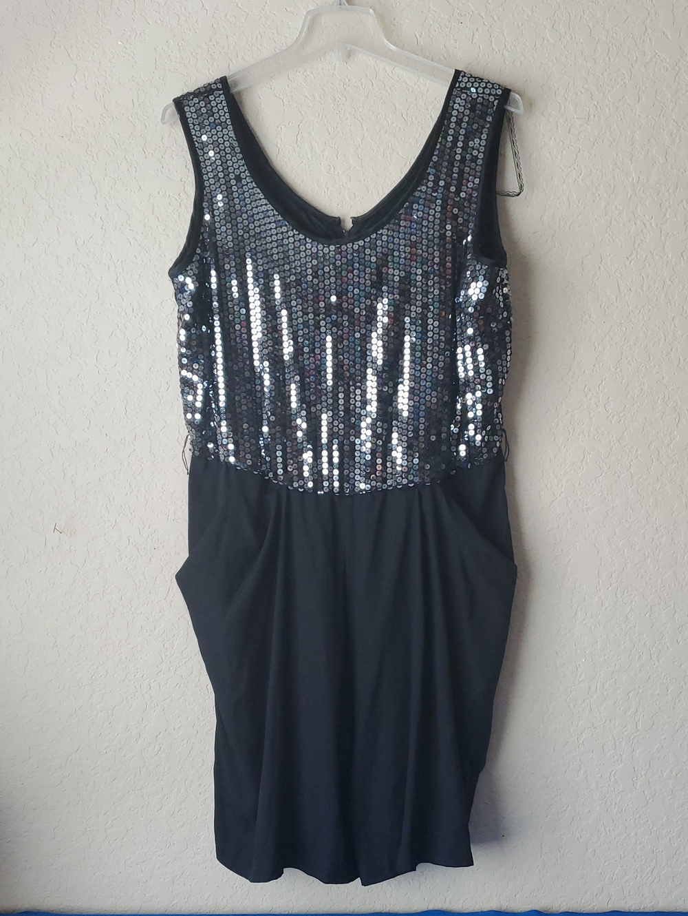 Betsy & Adam Black Silver Sequin Cocktail Romper Jumpsuit Shorts Plus Size 18W